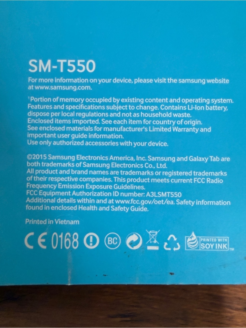 Samsung Galaxy Tab A with Black Smart Cover and Aqua Retail Box BOX ONLY - Picture 7 of 11